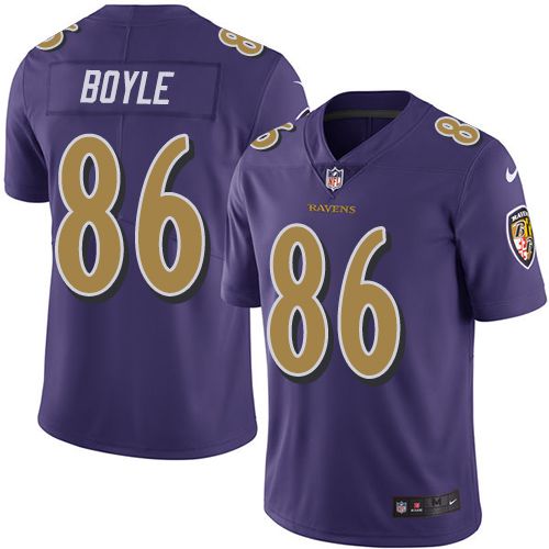 Men Baltimore Ravens #86 Nick Boyle Nike Purple Color Rush Limited NFL Jersey->baltimore ravens->NFL Jersey